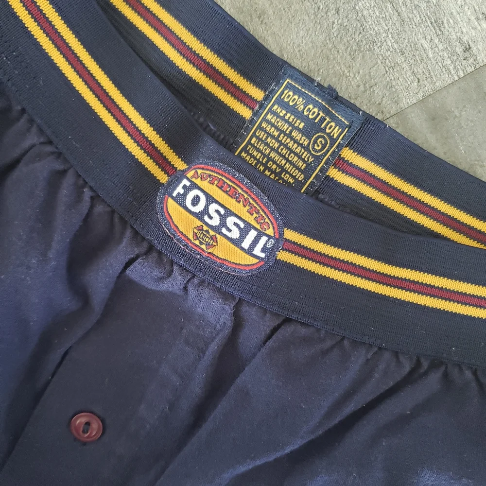 Navy Detailed Fossil Boxer Brief